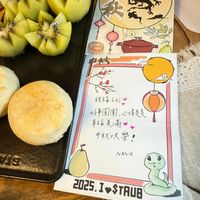可能是日記和顯示的文字是「 cTaR 祝福 祝通Lai Lai 好圓圓，心情完完 好事圓圓 心け情完元 幸福美滿 中我状笑！ vava 2025.I 2025.I$TAUB STAUB 」的圖像
