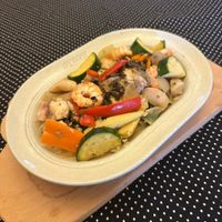 可能是豆腐和蝦的圖像