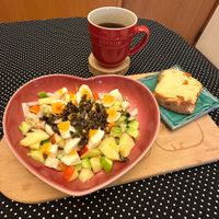可能是蘋果、豆腐和水波蛋的圖像