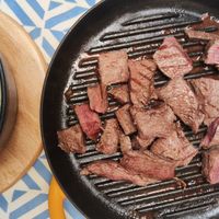 可能是肉排和文字的圖像