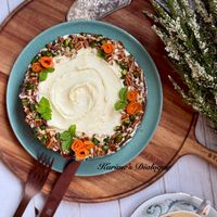 可能是印度香料飯和顯示的文字是「 KarinesDialog es Dialog Karim 」的圖像