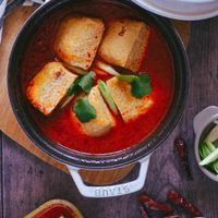 可能是豆腐和火鍋的圖像