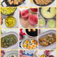 可能是豆腐、炒飯和顯示的文字是「 BARAS STINNS 11 = STARBUCKS PIC.COLLAGE 」的圖像