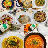 可能是豆腐、西班牙大鍋飯、拉麵、火鍋、義大利麵和文字的圖像