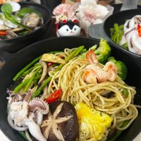 可能是香菇、義大利麵和拉麵的圖像