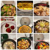可能是炒飯、西班牙大鍋飯、歐姆蛋、舒芙蕾、牧羊人派、火鍋和文字的圖像