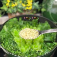 可能是粥、北非小米飯、綠葉甘藍和顯示的文字是「 FAngFAng FAng FAng 」的圖像