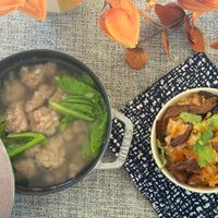 可能是粥、豆腐、麵和紫蘇的圖像