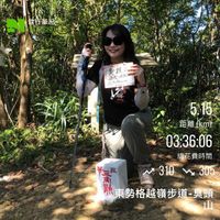 可能是營地和顯示的文字是「健行筆記 頭 海板：476 海坂 476 葉英 前英人 おエマト つ1 5.15 距離 距離km） (km) 03:36:06 總花費時間 ~310 310 310w305 M 305 小東勢格越領步道-， -臭頭 山」的圖像