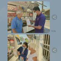 可能是電話和顯示的文字是「 19:15 VoLTE 4G+ 78% 19:06 19:06 19: 19:06 工作人員說，長輩看到有這 長輩看到有這 工作人員說 米相當開心 謝謝您 + 」的圖像