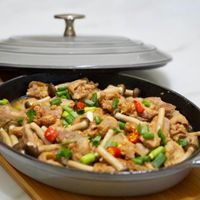 可能是香菇、豆腐和文字的圖像