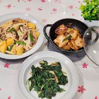 可能是豆腐、香菇、義大利麵和文字的圖像