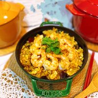 可能是印度香料飯、西班牙大鍋飯、北非小米飯和炒飯的圖像