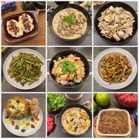 可能是義大利麵、炒麵、炒飯、香菇、麵和豆腐的圖像