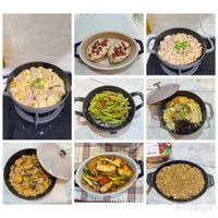 可能是西班牙大鍋飯、豆腐、炒麵、義大利麵、炒飯、印度香料飯和文字的圖像
