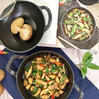 可能是豆腐、香菇和文字的圖像