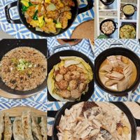 可能是炒飯、豆腐、拉麵、炒麵、麵和文字的圖像