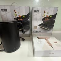 可能是泡茶器、咖啡機、研磨機和文字的圖像