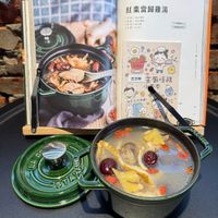 可能是火鍋、香菇和文字的圖像
