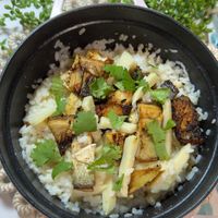 可能是豆腐和香菇的圖像