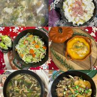 可能是炒飯、香菇和文字的圖像