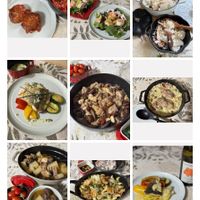 可能是炒飯、西班牙大鍋飯、豆腐和文字的圖像