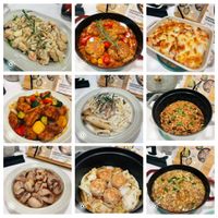 可能是西班牙大鍋飯、火鍋、豆腐和文字的圖像