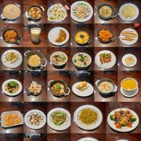 可能是炒麵、拉麵、義大利麵和文字的圖像