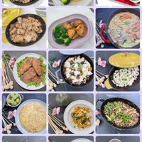 可能是豆腐、炒麵、炒飯和顯示的文字是「 S720B Far GO CHIN PIC.COLLAGE 」的圖像