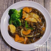 可能是豆腐、香菇和文字的圖像