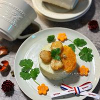可能是豆腐、椰子馬卡龍和文字的圖像