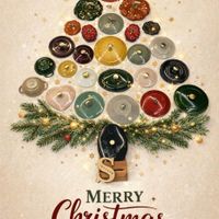 可能是聖誕樹和顯示的文字是「 AUg Chrislmas MERRY 」的圖像