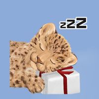 可能是獵豹、雪豹、大貓和顯示的文字是「 zzz 」的塗鴉