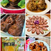 可能是炸丸子、炒麵和文字的圖像