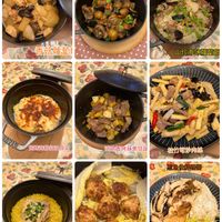 可能是豆腐、炒麵、燉小牛膝、香菇和文字的圖像