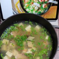 可能是豆腐、粥、拉麵和文字的圖像