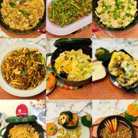 可能是義大利麵、印度香料飯、炒飯、麵、炒麵和文字的圖像