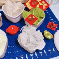 可能是豆腐、義式冰淇淋和文字的圖像