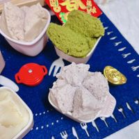 可能是豆腐、粥、義式冰淇淋和文字的圖像