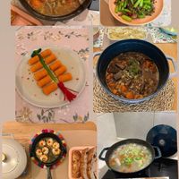 可能是炒飯、西班牙大鍋飯、牧羊人派、義大利麵、豆腐和文字的圖像