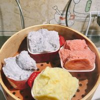 可能是豆腐、港式點心、義式冰淇淋和文字的圖像