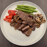 可能是香菇、肉排和文字的圖像