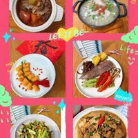 可能是粥、拉麵和顯示的文字是「 UYADe HI HI! A LET IT BE~ hello Life ROMANTIC LQUE Lerove Love SYOU S YOU WISH! 」的圖像