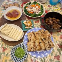可能是麵、香菇和豆腐的圖像