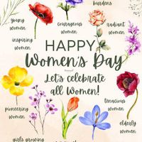 可能是顯示的文字是「 women who take on otheris burdens young women nadiant women co4лaAeoub women inspining women HAPPY Womenis Day MonlcocT Letis celebrate all Women! tenacious pioneening Women women girls growing up to be women eldenly women women who neven give up Moncessori CMOC From The Hearts women who need o4л hand 」的塗鴉