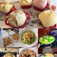 可能是牧羊人派、舒芙蕾、戚風蛋糕、豆腐和文字的圖像