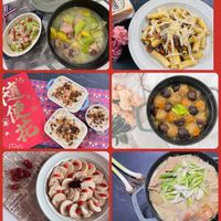 可能是炒麵、火鍋、豆腐和文字的圖像