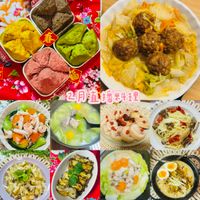 可能是豆腐、炒麵和顯示的文字是「いか 2月直播料理 000 」的圖像