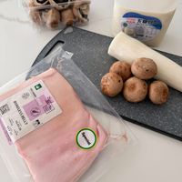 可能是豆腐、香菇和文字的圖像