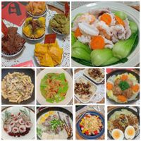 可能是粥、炒麵、炒飯和顯示的文字是「 A 」的圖像